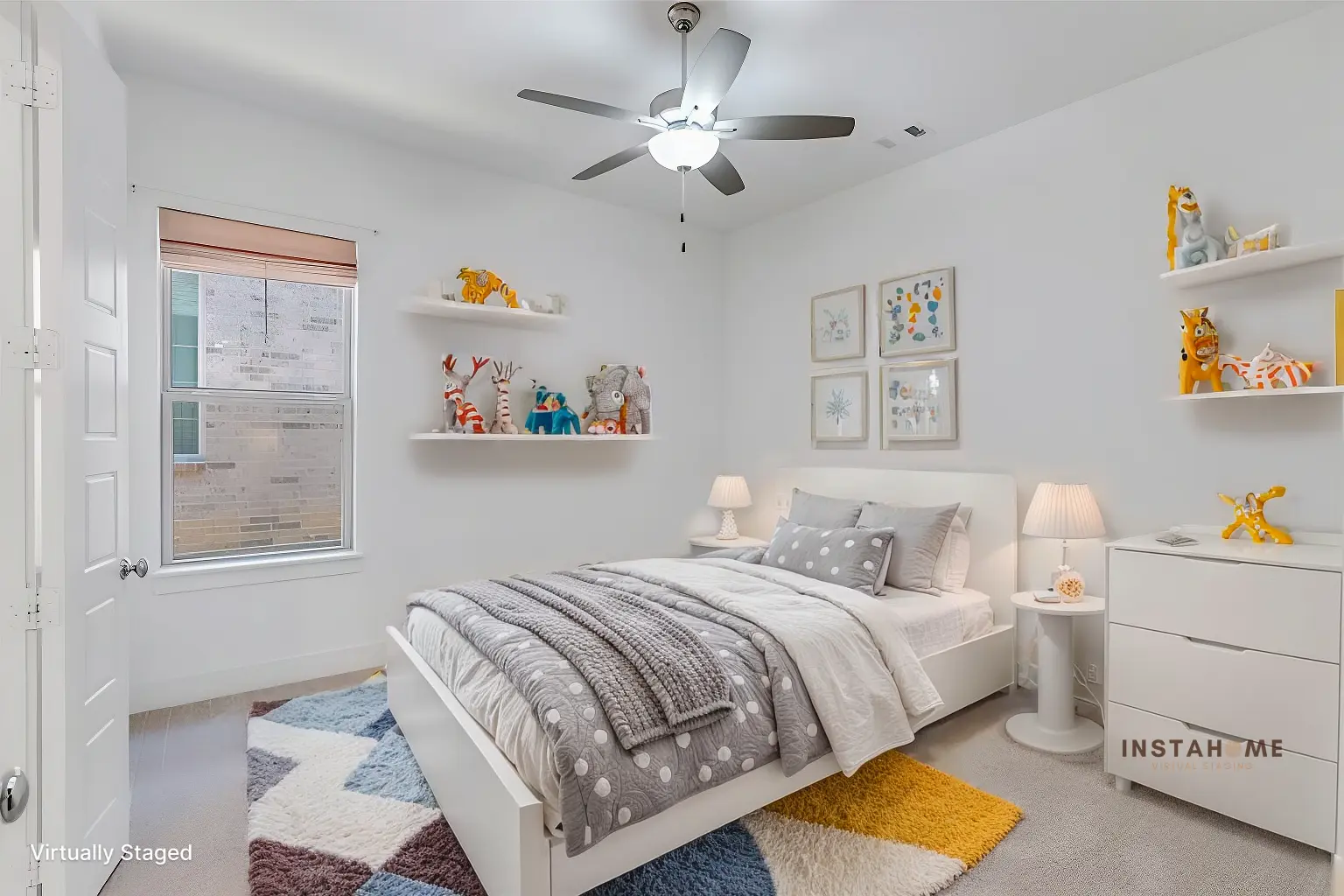 After Virtually Staged Kids room in Scandinavian Style