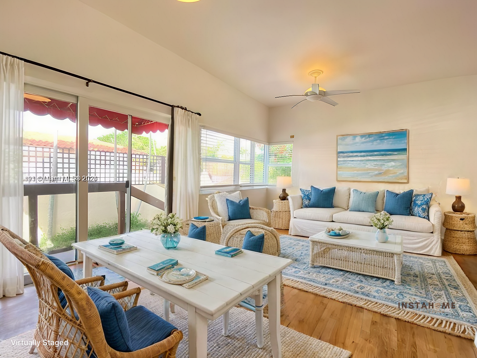 After Virtually Staged Livingroom in Coastal Style
