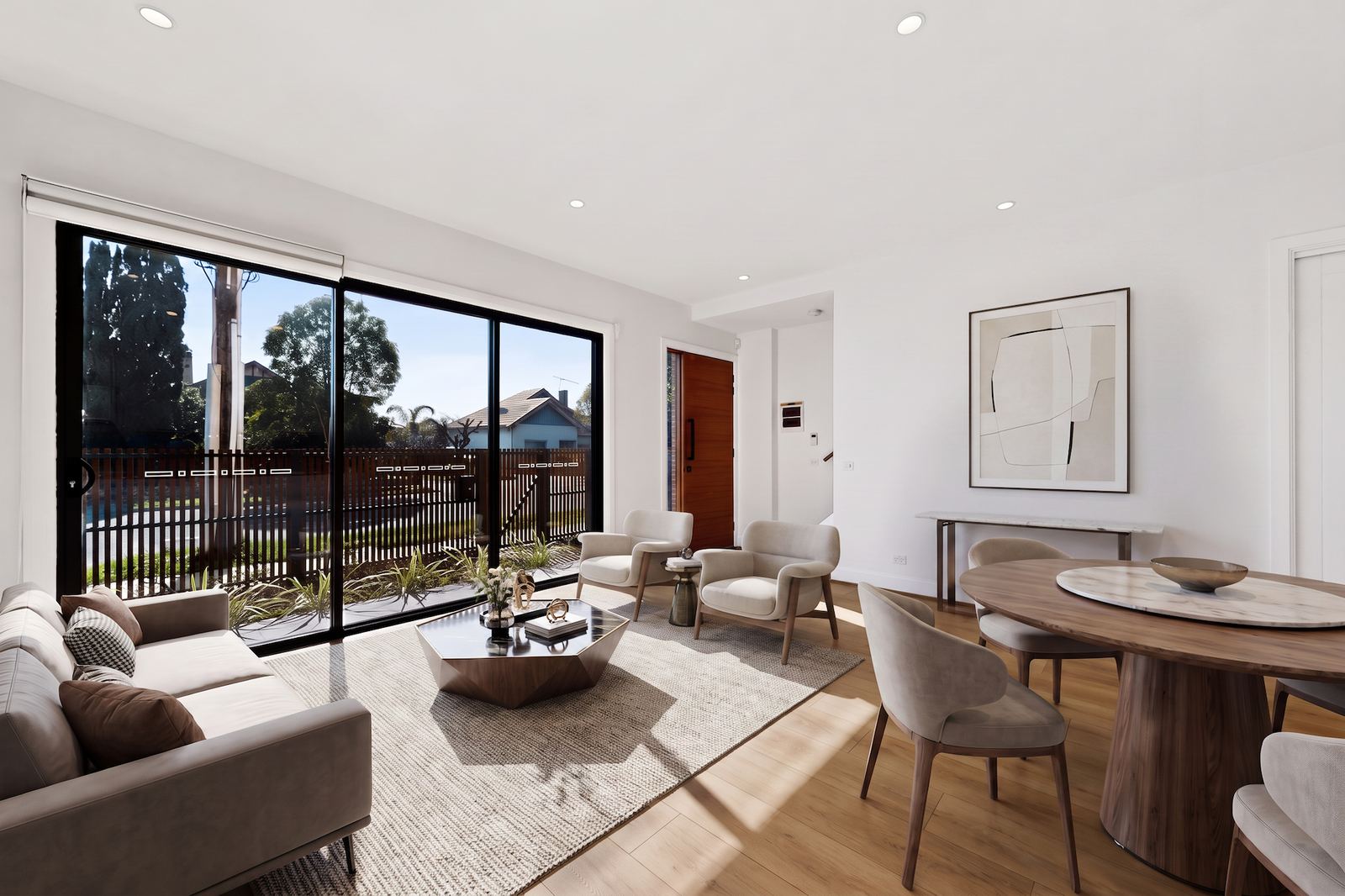 Pricing 1 Virtually staged open plan living and dining room used to illustrate InstaHome pricing